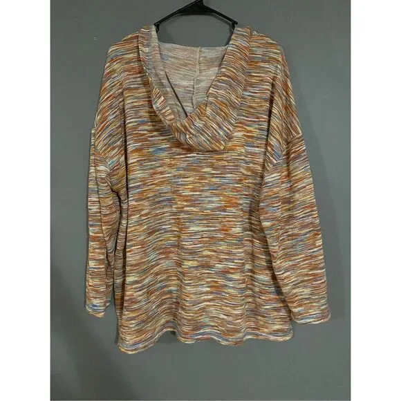 Soleillee Multicolored Pullover Hoooded Sweater Size 2X NWOT - Picture 6 of 6